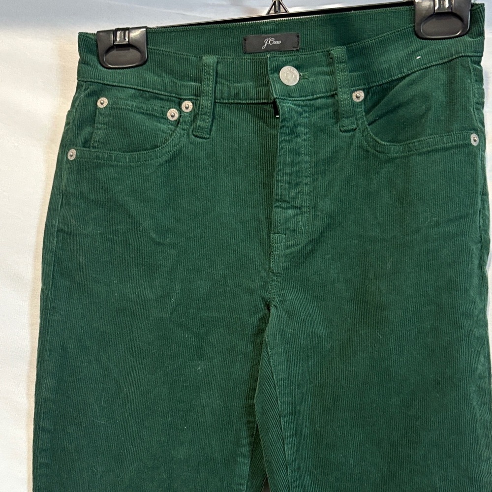 J. Crew Dark Green Skinny  Corduroy Jeans - Picture 2 of 9